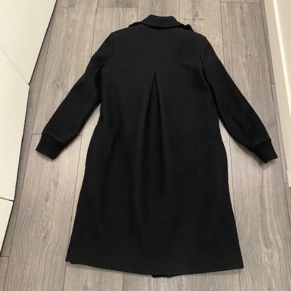 Sandro Kolia Ribbed Overlay Wool Blend Coat Size 6 - Picture 12 of 16